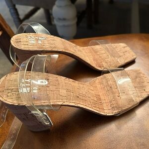 Mix No. 6 Clear Cork Heel Sandals